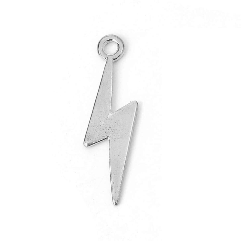 4933 30pc Silver Tone Alloy Weather Collection Charms Lightning Charms